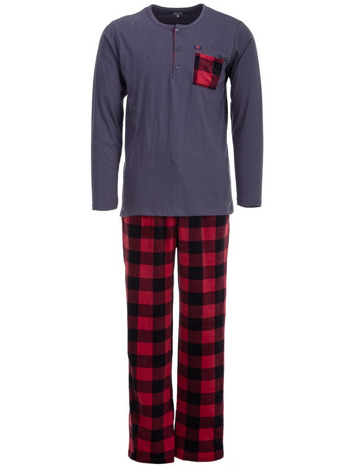 Henry Terre Pyjama Pyjama Set Langarm - Carlo mit Velour von Henry Terre