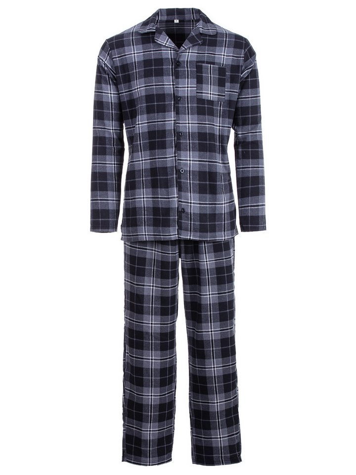 Henry Terre Pyjama Pyjama Set Langarm - Kent Karo allover von Henry Terre