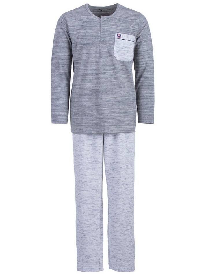 Henry Terre Schlafanzug Kuscheliger Hausanzug Langarm - Unifarben von Henry Terre