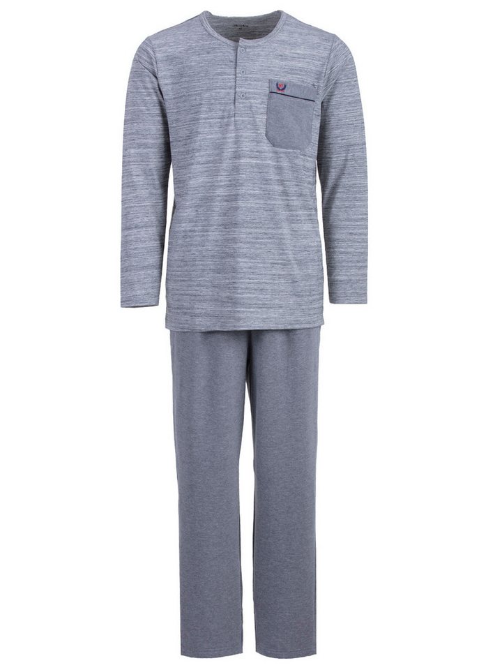 Henry Terre Schlafanzug Kuscheliger Hausanzug Langarm - Unifarben von Henry Terre