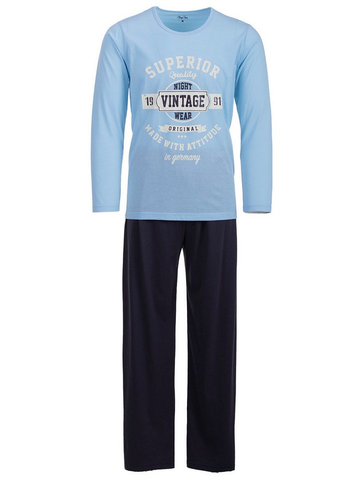 Henry Terre Schlafanzug Pyjama Set Langarm - Vintage Hose Anthrazit von Henry Terre
