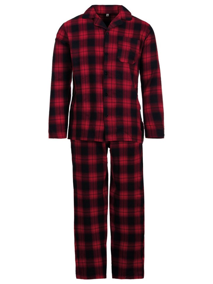 Henry Terre Schlafanzug Pyjama Set Langarm - kariert von Henry Terre