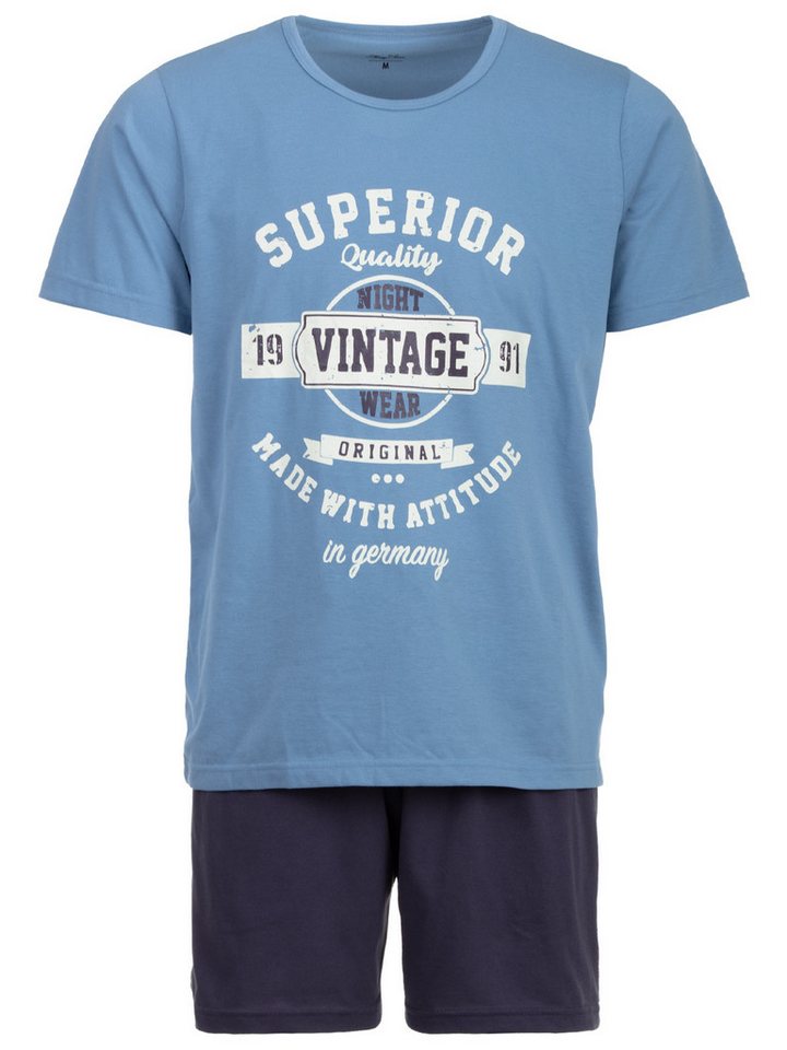 Henry Terre Schlafanzug Pyjama Set Shorty - Vintage Blaue Shorts von Henry Terre