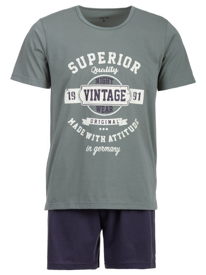 Henry Terre Schlafanzug Pyjama Set Shorty - Vintage Blaue Shorts von Henry Terre