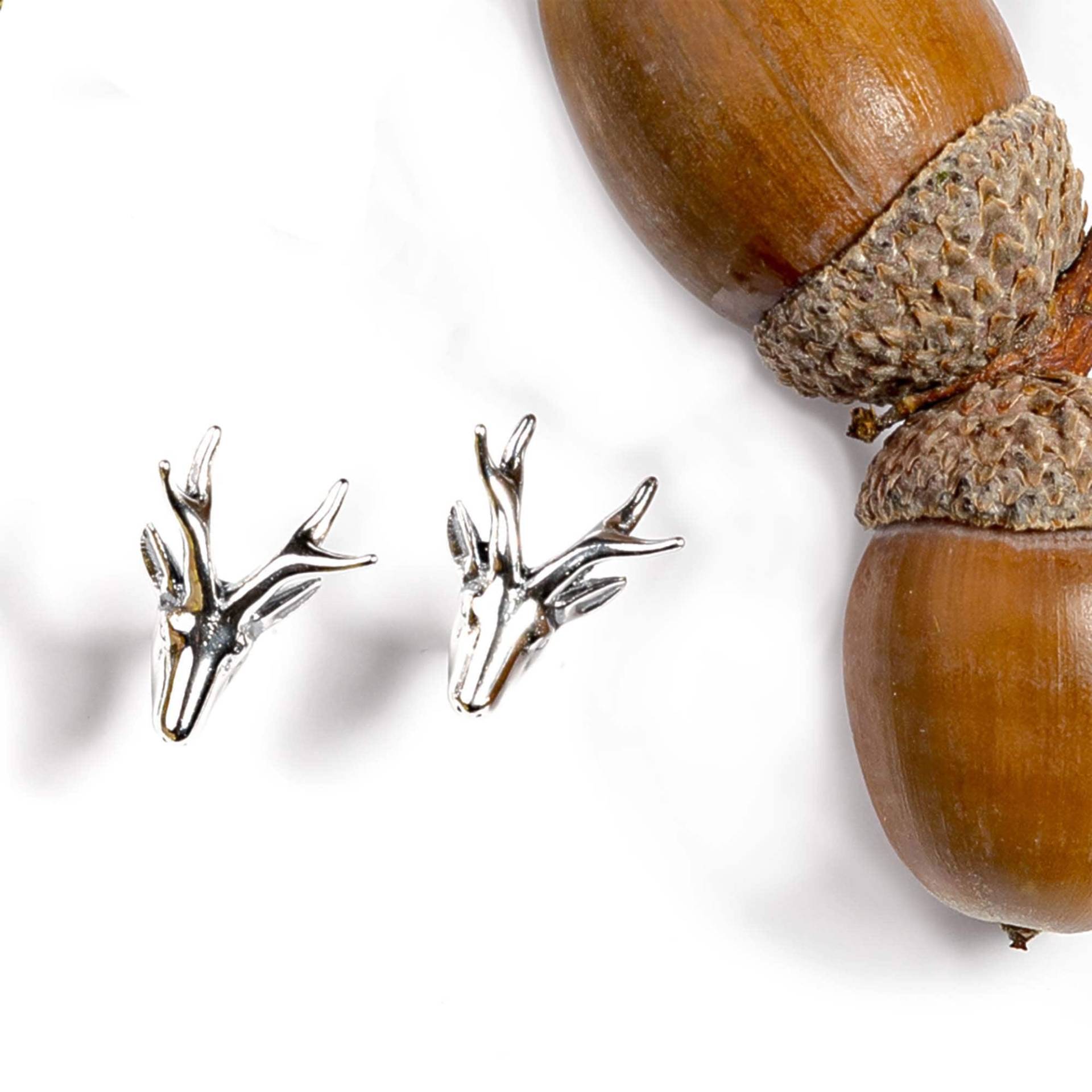 Hirschkopf Ohrstecker, 925Er Silber Waldschmuck Geschenk Hirschkopf Ohrstecker, 925Er Silber Waldschmuck Geschenk von HenrykaJewellery