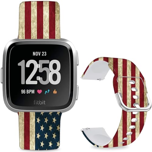 Hepsun Muster bedruckte Armbänder, kompatibel mit Fitbit Versa / 2, weiches Silikon, kompatibel mit Fitbit Versa Lite/SE für Damen, Herren, Teenager. (Bationalflagge) von Hepsun