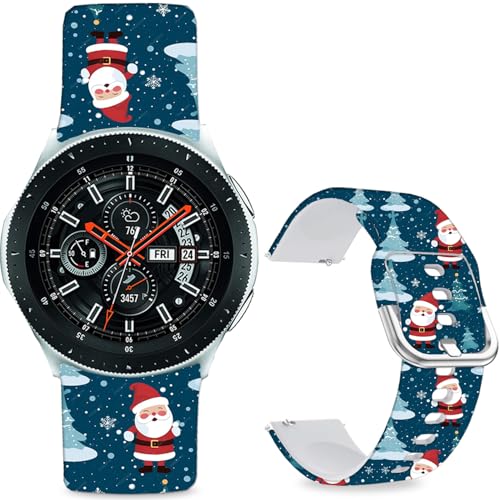 Hepsun Sportarmband aus weichem Silikon, 22 mm, kompatibel mit Samsung Galaxy Watch 46 mm/Watch 3 45 mm/Gear S3 Frontier/Classic, für Damen, Herren, Teenager. (Weihnachtsmann, 22 mm) von Hepsun