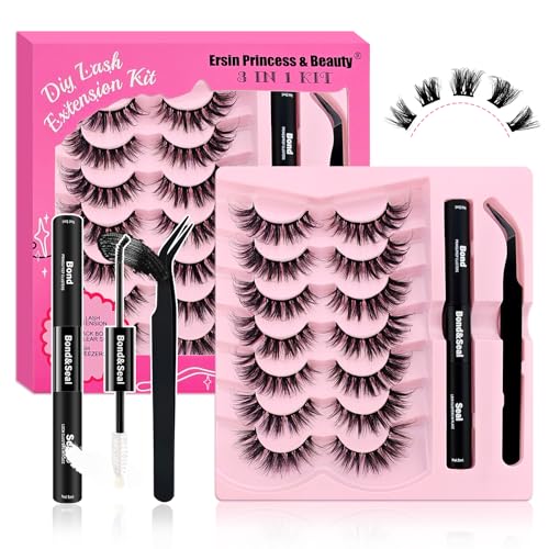 Wimpern Extensions Set 70Pcs Fluffy Künstliche Wimpern Cluster Lashes Extension Set Thick Lash Clusters Wimpern Extensions Mit Bond and Seal und Klebereste Entferner, Pinzette(H13-Kit) von Heracks