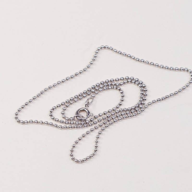 16 ", 1 Mm, Vintage Sterlingsilberperlenkette, Italien 925Er Silberkette von HerasJewel