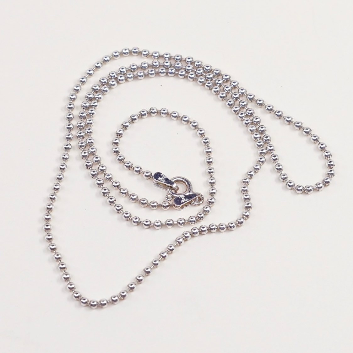 18 ", Vintage Sterling Silber Perlen Kette, Italien 925 Silberkette Gemacht." von HerasJewel