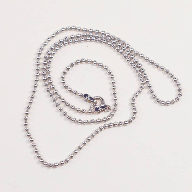 18 ", Vintage Sterling Silber Perlen Kette, Italien 925 Silberkette Gemacht." von HerasJewel