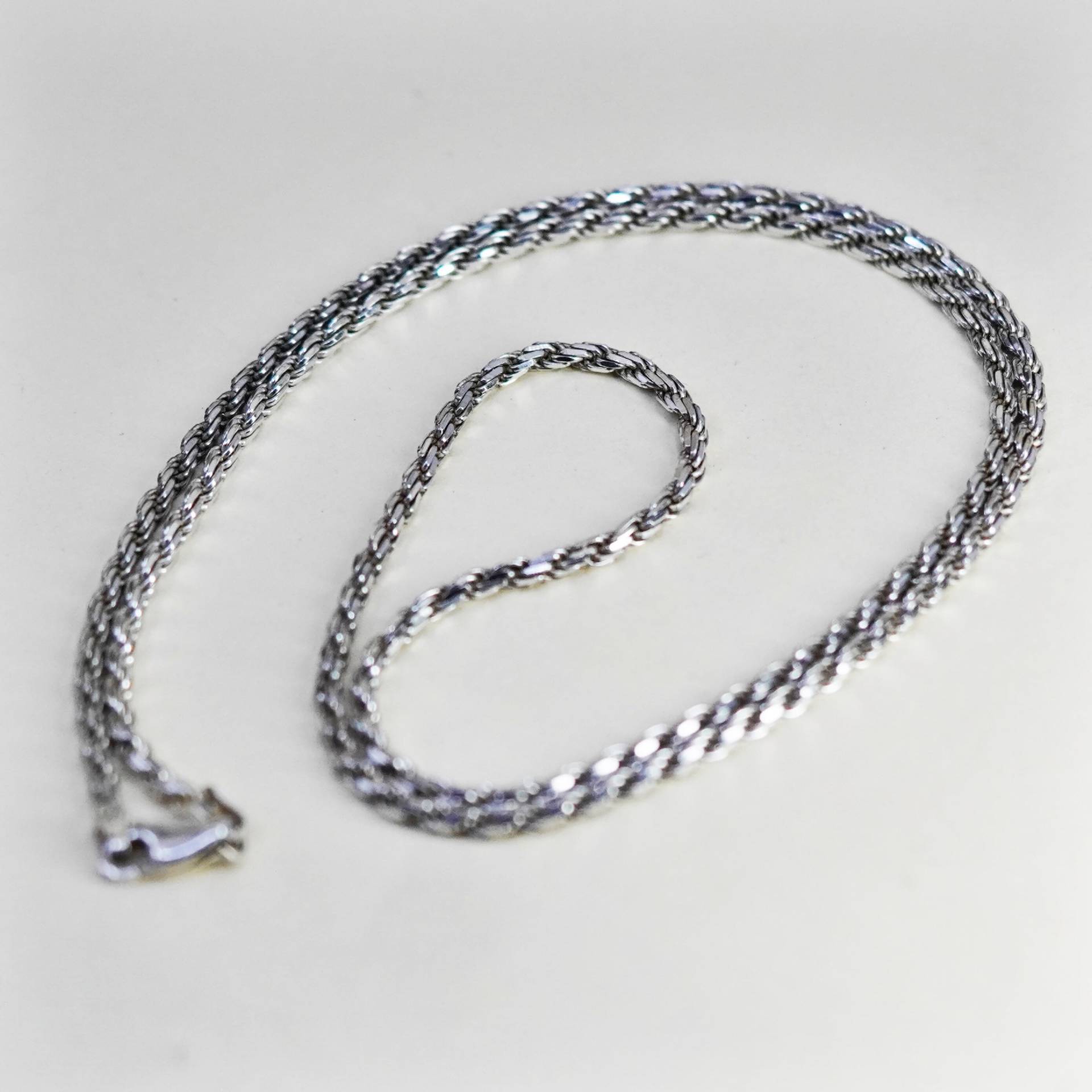 24", 3mm, Vintage Sterling Silber Halskette, 925 Seil Kette, Gestempelt Italien von HerasJewel