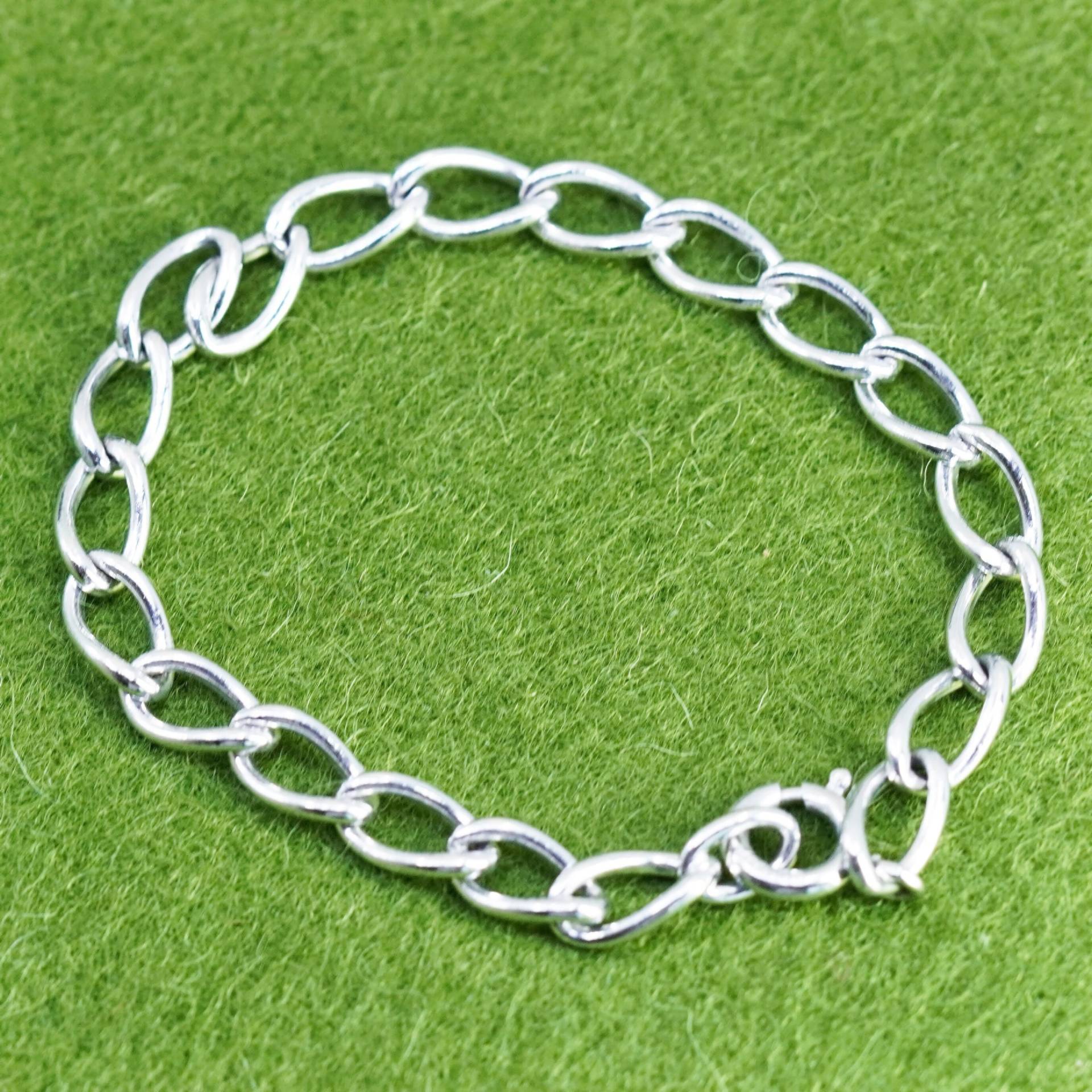 6, 5", 7mm, Vintage Sterling 925 Silber Gedrehtes Armband, Gestempelt von HerasJewel