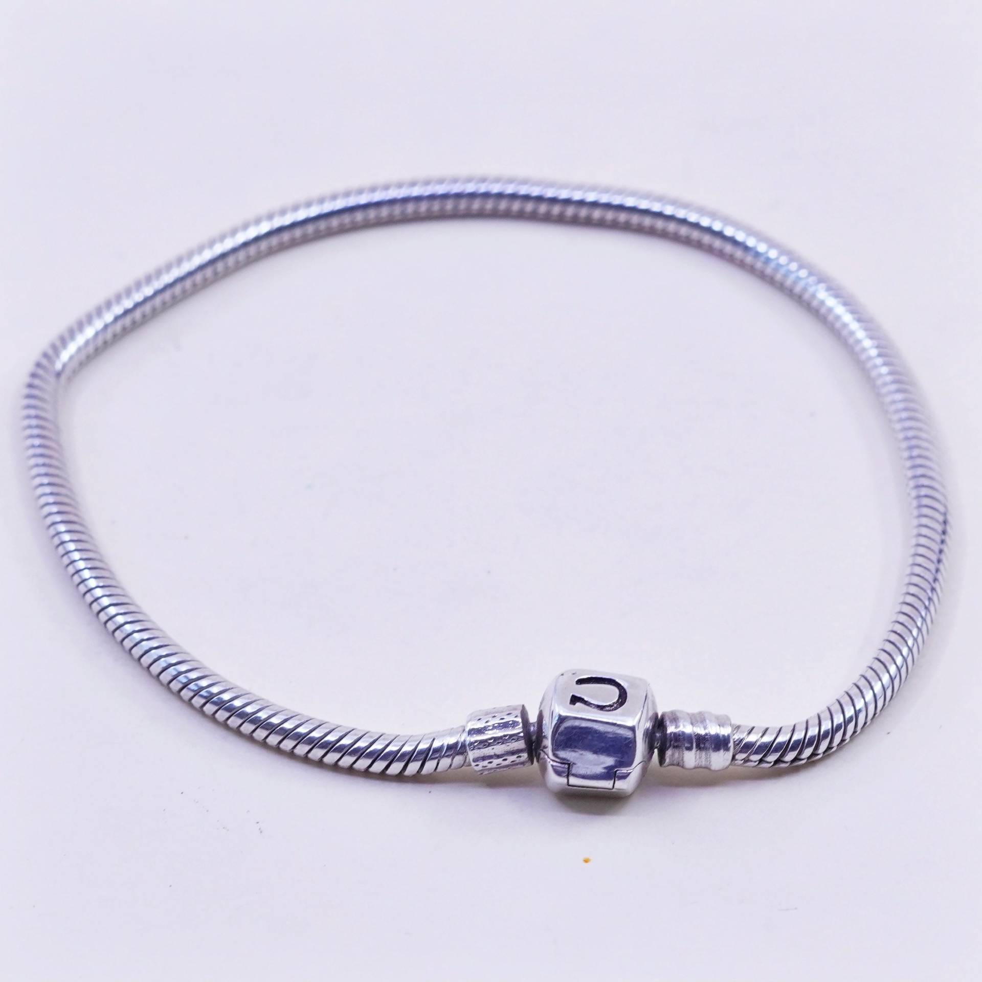 7, 5", 3mm, Vintage Italien Cham Sterling 925 Silber Armband, Kräftige Schlangenkette. Gestempelt von HerasJewel