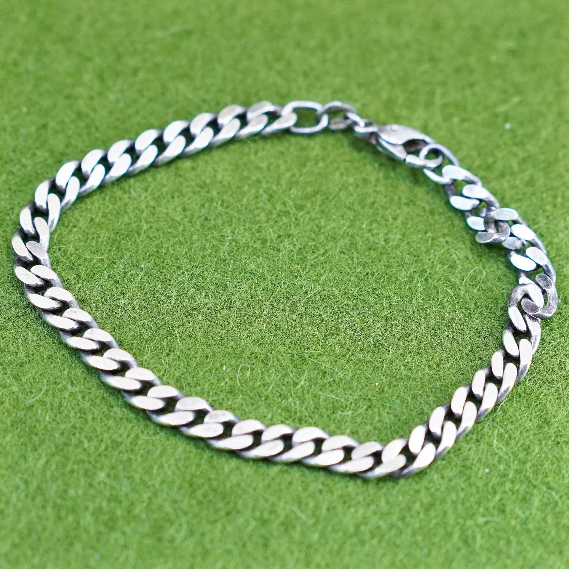 7, 5", 5mm, Vintage Sterling 925 Silber Kräftiges Armband, Gestempelt von HerasJewel