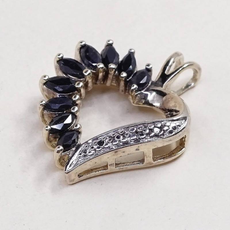 Gold Über Sterling Silber Anhänger, Massiver 925 Tropfen Anhänger Mit Cz Details, Gestempelt Cz, Signiert von HerasJewel