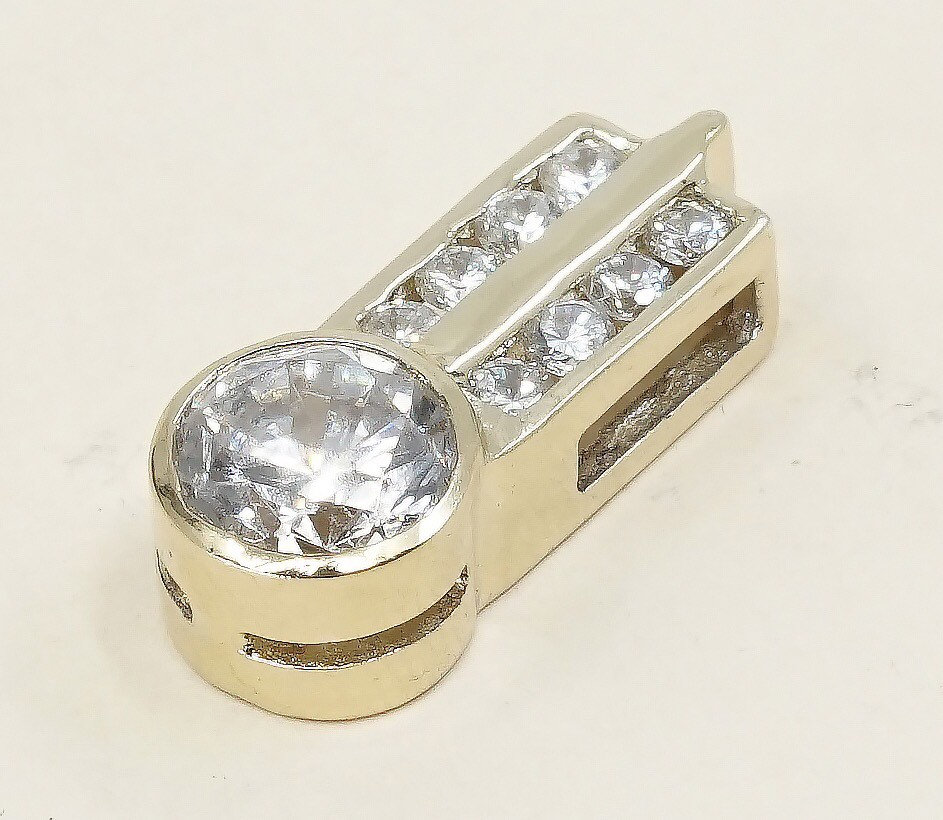 Gold Über Sterlingsilber Anhänger, Minimalistisch, Modernistisch, Feines 925 Silber Mit Cz, Gestempelt von HerasJewel