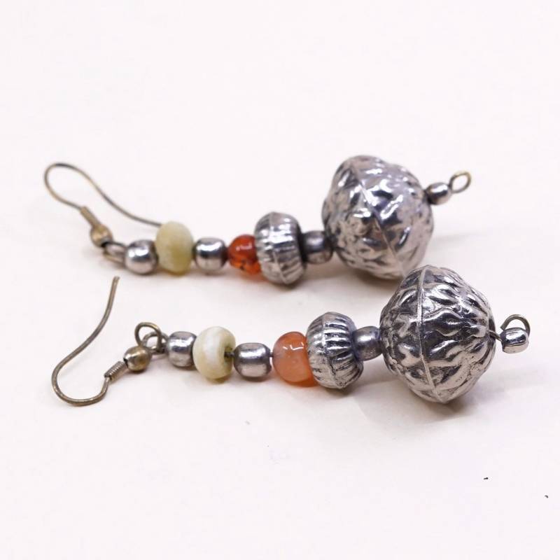 Vintage | 000807 Silberfarbene Ohrringe, Kreisperlen Tropfen von HerasJewel