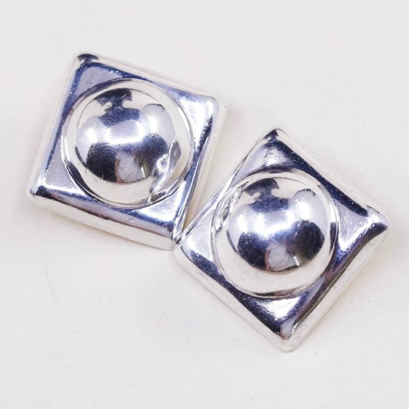 Vintage | 000986 Zina Sterling Silber Ohrclips, Modern 925 Mit Perlen, Gestempelt von HerasJewel