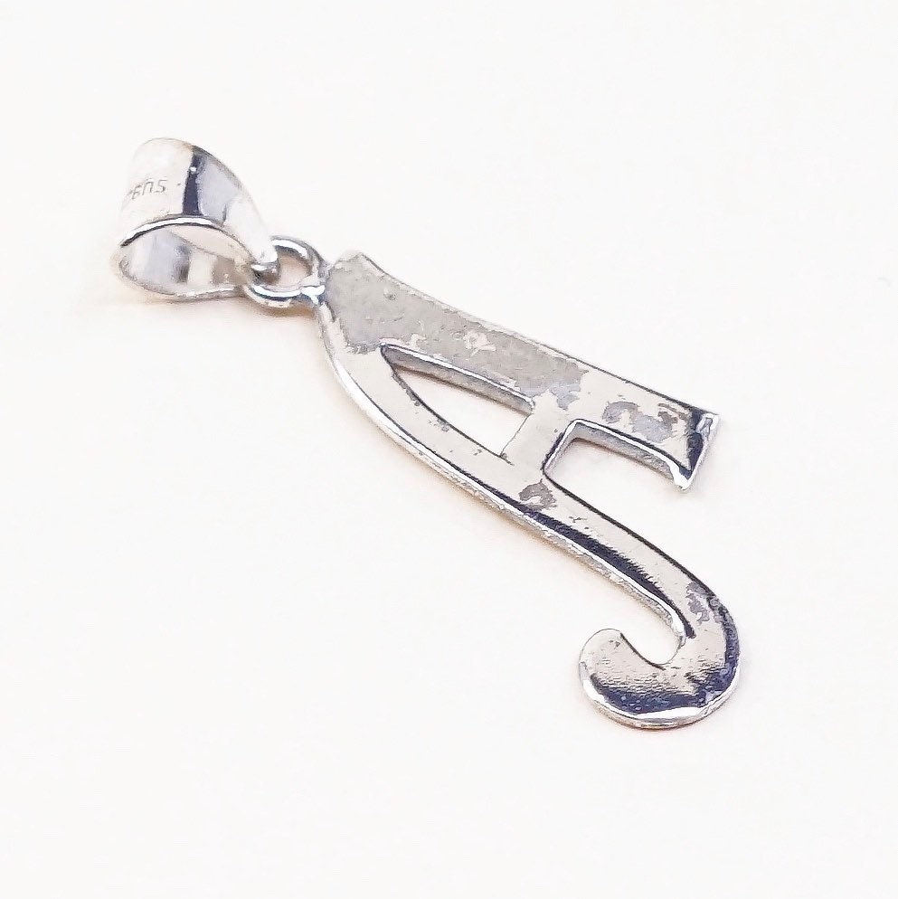 Vintage | 020073 Sterling Silber Anhänger, Anhänger Aus Massivem 925Er Mit Initial "A" Eingraviert, Gestempelt 925." von HerasJewel