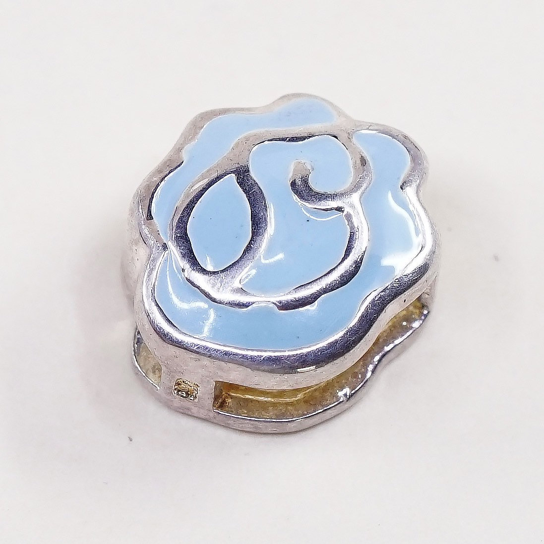 Vintage Sterling Silber Anhänger, Massiv 925 Dose Mit Emailleeinlage, Gestempelt von HerasJewel