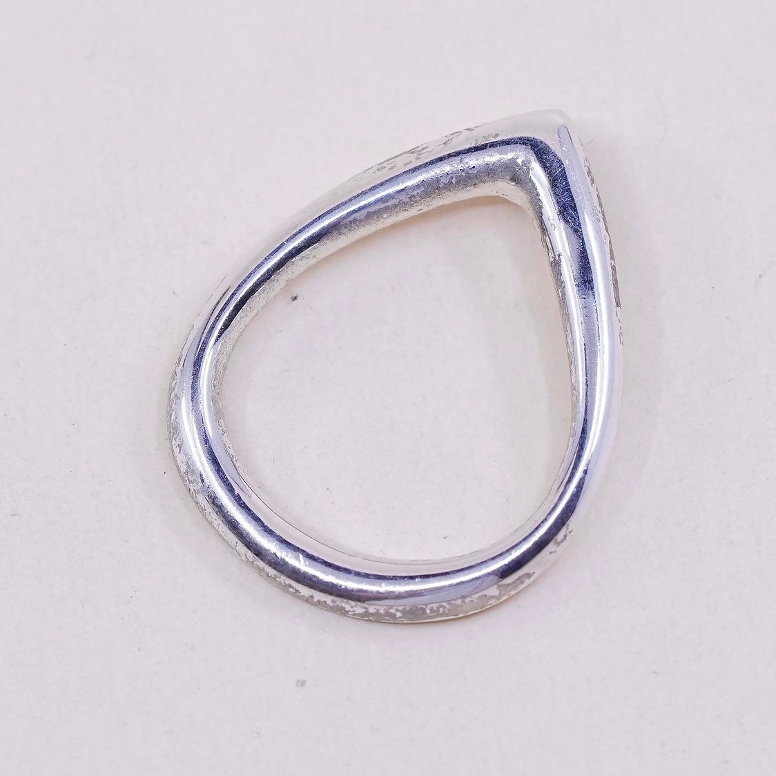 Vintage Sterling Silber Anhänger, Modern 925 Tropfen, Gestempelt Su Thailand, Minimalist von HerasJewel