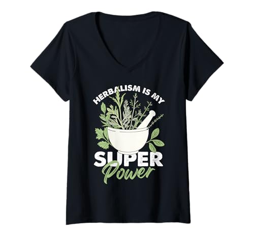 Damen Kräuterkunde ist Mein Superpower-Design T-Shirt mit V-Ausschnitt Damen Kräuterkunde ist Mein Superpower-Design T-Shirt mit V-Ausschnitt von Herbal Power Designs