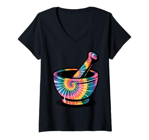 Damen Stößel Herbalist Alternative Medizin T-Shirt mit V-Ausschnitt Damen Stößel Herbalist Alternative Medizin T-Shirt mit V-Ausschnitt von Herbal Vibes Co.