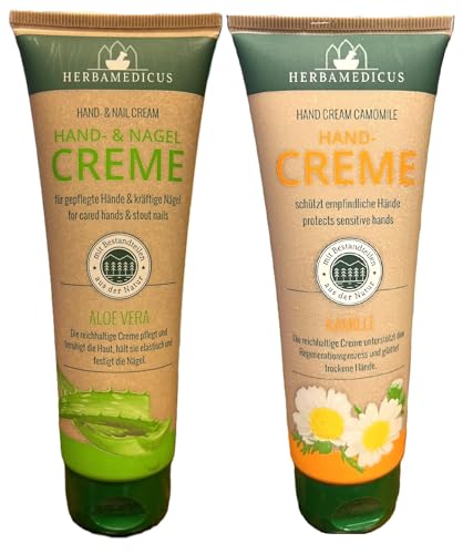2er Pack. Herbamedicus Handcreme Kamille + ALOE VERA Hand - und Nagelcreme, 2x 125ml 2er Pack. Herbamedicus Handcreme Kamille + ALOE VERA Hand - und Nagelcreme, 2x 125ml von Herbamedicus