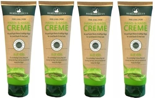 4er Pack. Herbamedicus ALOE VERA Hand - und Nagelcreme, 4x 125ml von Herbamedicus