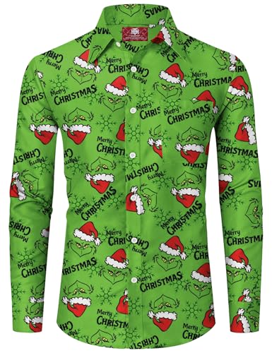 Männer Weihnachts-Langarmshirt Funny Santa Claus Shirt XXL von Herberton