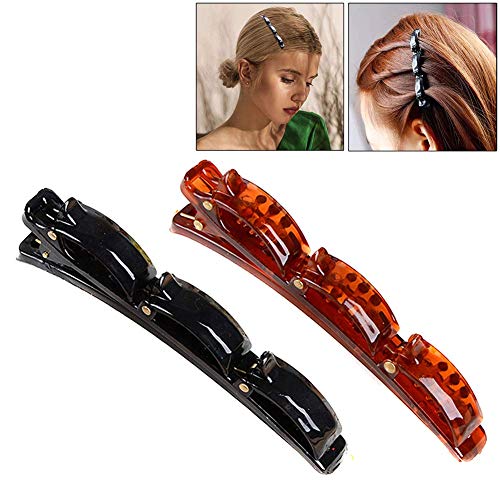 2 Stück Haarspangen Doppelknall Frisur Haarnadel Clips Haarreif mit Klammern für Damen Mädchen Frauen,Stirnband Haarbänder Haarspangen Clips Doppelknall Haarklemmen Haarclips Hairdressing Clips von Herbests