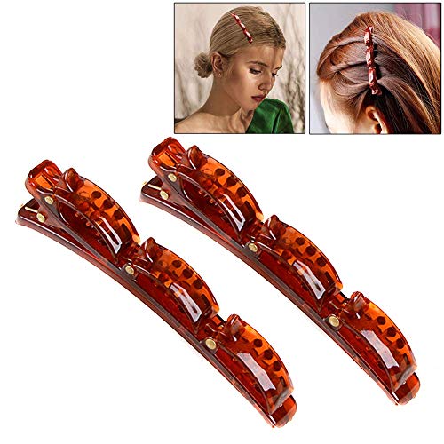 2 Stück Haarspangen Doppelknall Frisur Haarnadel Clips Haarreif mit Klammern für Damen Mädchen Frauen,Stirnband Haarbänder Haarspangen Clips Doppelknall Haarklemmen Haarclips Hairdressing Clips von Herbests