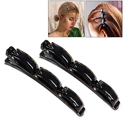 2 Stück Haarspangen Doppelknall Frisur Haarnadel Clips Haarreif mit Klammern für Damen Mädchen Frauen,Stirnband Haarbänder Haarspangen Clips Doppelknall Haarklemmen Haarclips Hairdressing Clips von Herbests