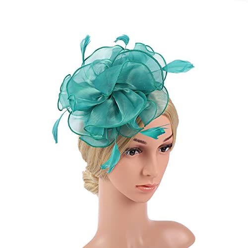 Fascinators 1920 Fascinator Hut Damen,Mesh Federn Clip Kopfschmuck Kopfbedeckungs Hut Flapper Feder Gatsby Haarreif Accessoires Haarnadel Haarschmuck Cocktailparty Hochzeit für Frauen und Mädchen von Herbests