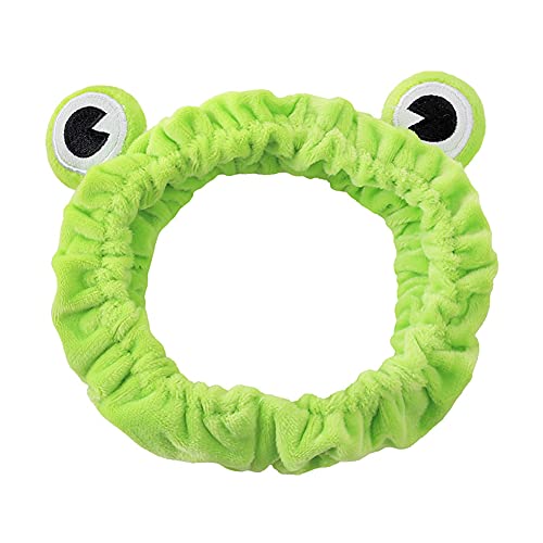 Herbests Frosch Haarbänder Lustige Elastische Stirnband Niedlich Tier Make-up Breitkrempe Waschen Gesicht Kopfwickel Frauen Mädchen Schönheit Haarschmuck für Dusche Hautpflege Sport Maskerade Party von Herbests