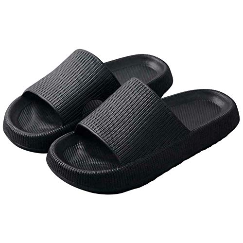 Herbests Herren Damen Badeschuhe Sandalen Sommer Unisex Pantoletten Badelatschen Hausschuhe Anti-Rutsch Sandalen für Innen Draußen Badeschlappen Home Slippers Gartenschuhe Schlappen Strand Sandale von Herbests