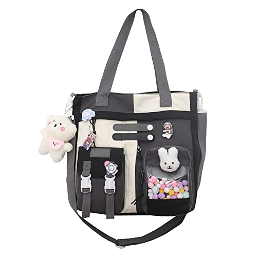 Kawaii Rucksack mit Anhänger und Zubehör, Japanische Handtasche Umhängetaschen Große Kapazität Schultasche Niedliche Schul Rucksack Laptop Büchertaschen für Arbeit Schule Reisen für Mädchen Teenager von Herbests