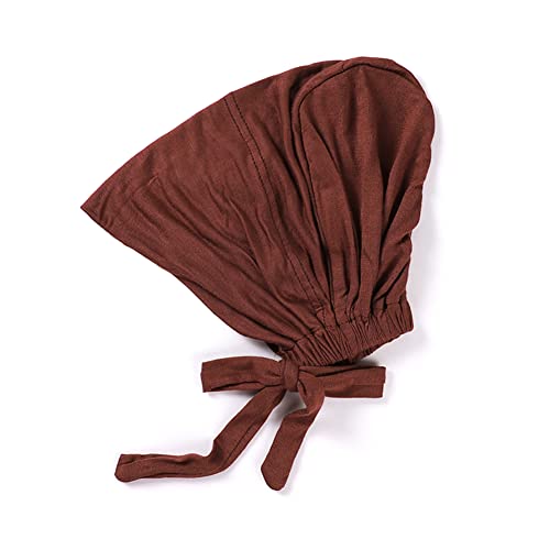 Muslimische Innenkappe, Islamische Muslimische Unterschal Hijab Cap mit Tie Unterschal-Motorhaube Chemokappe Hijab Mütze Turban Kopfbedeckung Chemo Kopftuch für muslimische Frauen,Kaffee von Herbests