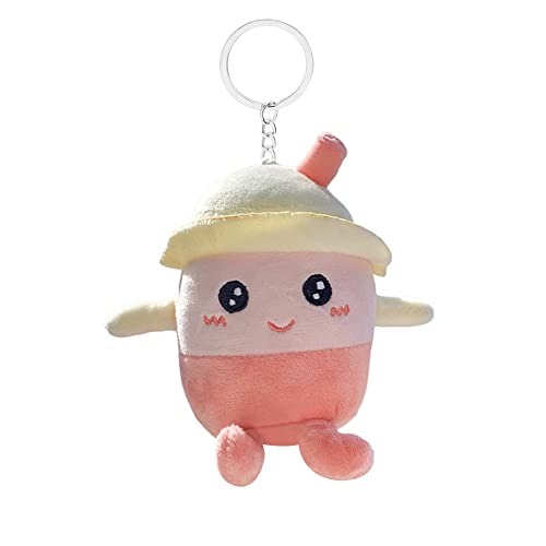 Herbests Plüsch Schlüsselanhänger Milchtee, 3D Bubble Tea Plüschtier Kuscheltier Schlüsselring Schlüsselbund Keychain Tasche Geldbörse Rucksack Dekoration Anhänger Zubehör Kinder Geburtstagsgeschenk von Herbests