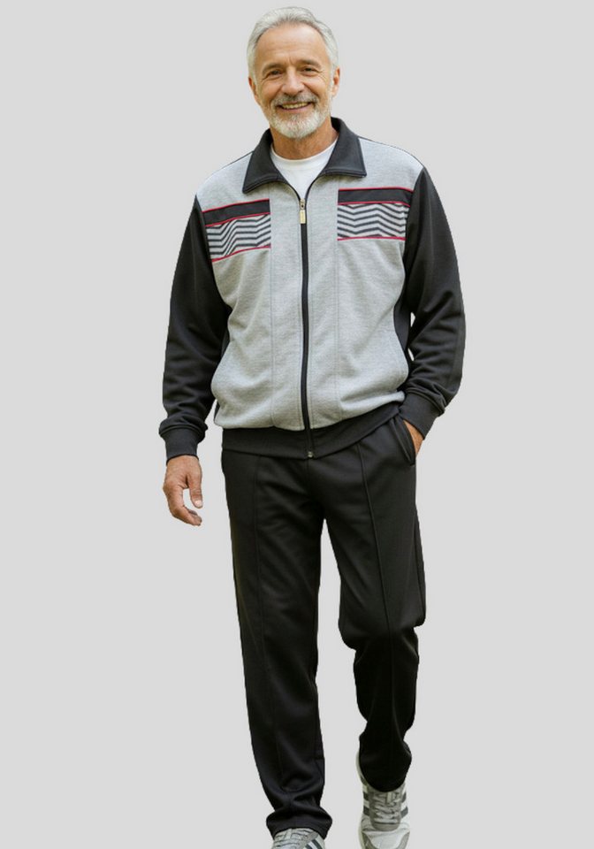 Herbold Sportswear Trainingsanzug Herren Freizeitanzug Sportanzug (2-tlg), mit Biesennaht, Reißverschluss-Taschen, Kontrastpaspel von Herbold Sportswear