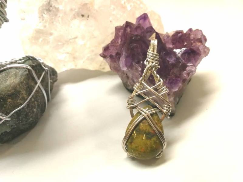 Anhänger 935 Silber Massiv Mit Unakit Anhänger 935 Silber Massiv Mit Unakit von HerbsAndWitchcraft
