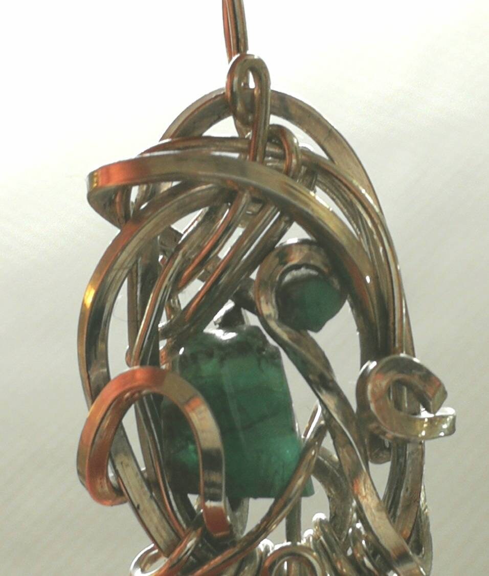 Smaragd Anhänger "Tränen Der Dryaden", 935 Silber Massiv Mit Smaragdkristallen 5, 73 Carat Smaragd Anhänger "Tränen Der Dryaden", 935 Silber Massiv Mit Smaragdkristallen 5, 73 Carat von HerbsAndWitchcraft