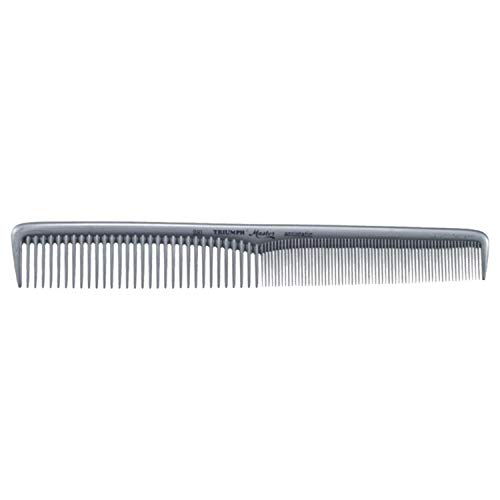 HERCULES SÄGEMANN - 281 TRIUMPH Master Kamm | 7 Zoll Haarschneidekamm aus Kunststoff mit grober Zahnteilung | Für Haare schneiden mit Messer, Schere und Haarschneidemaschine | Farbe: Silber-Metallic von Hercules Sägemann