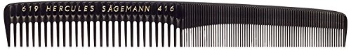 HERCULES SÄGEMANN - 619-416 Kamm | Hochwertiger 7 Zoll Haarschneidekamm mit extra Zahnflanken | Vereinfacht Haare schneiden mit Messer, Schere und Haarschneidemaschine | Farbe: Schwarz von Hercules Sägemann