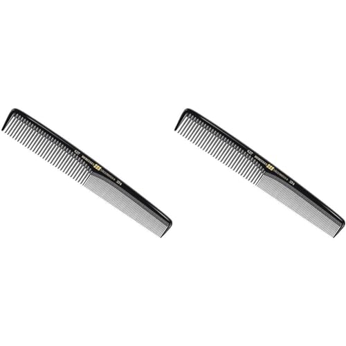 HERCULES SÄGEMANN - 627-374 Kamm | Hochwertiger 7 Zoll Haarschneidekamm | Vereinfacht Haare schneiden mit Messer, Schere und Haarschneidemaschine | Farbe: Schwarz (Packung mit 2) von Hercules Sägemann