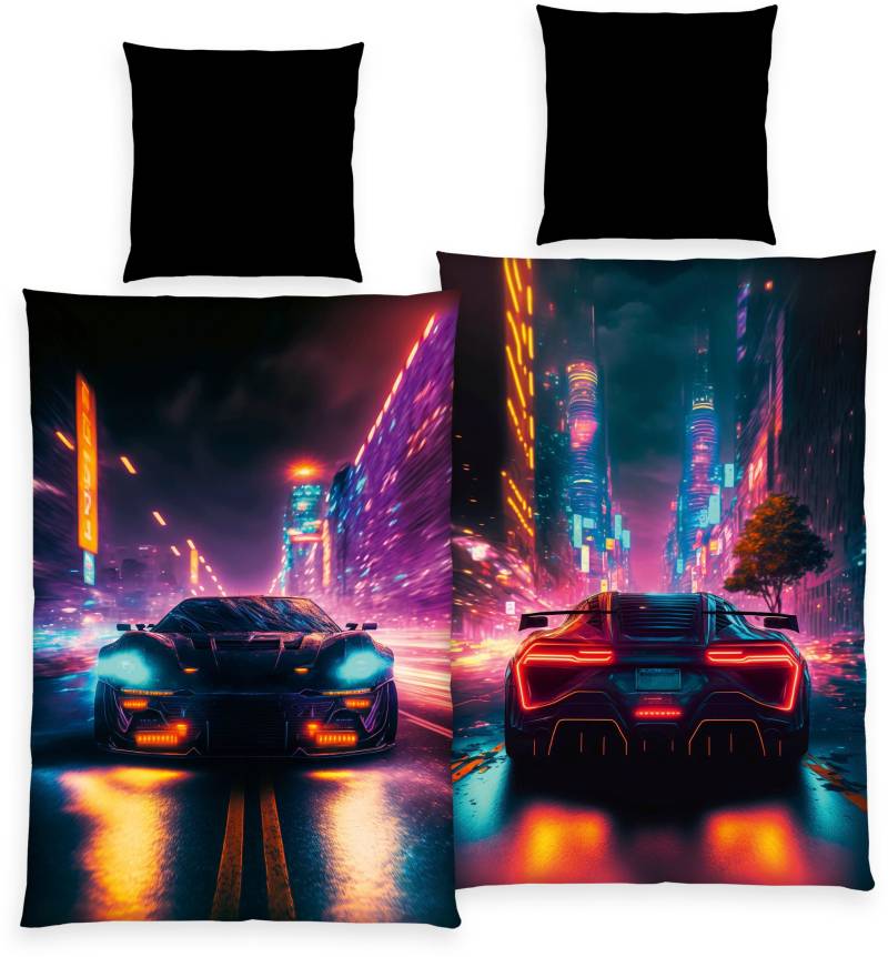 Herding Young Collection Bettwäsche "YC Neoncar" 2 Stk. tlg. mit coolem Motiv von Herding Young Collection