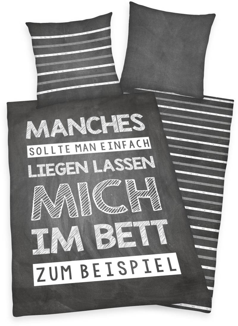 Herding Young Collection Wendebettwäsche ""Manches sollte man einfach liegen lassen ..." in Gr. 135x200 cm" 2 Stk. tlg. Bettwäsche aus Baumwolle, Kinderbettwäsche, Herding Young Collection von Herding Young Collection