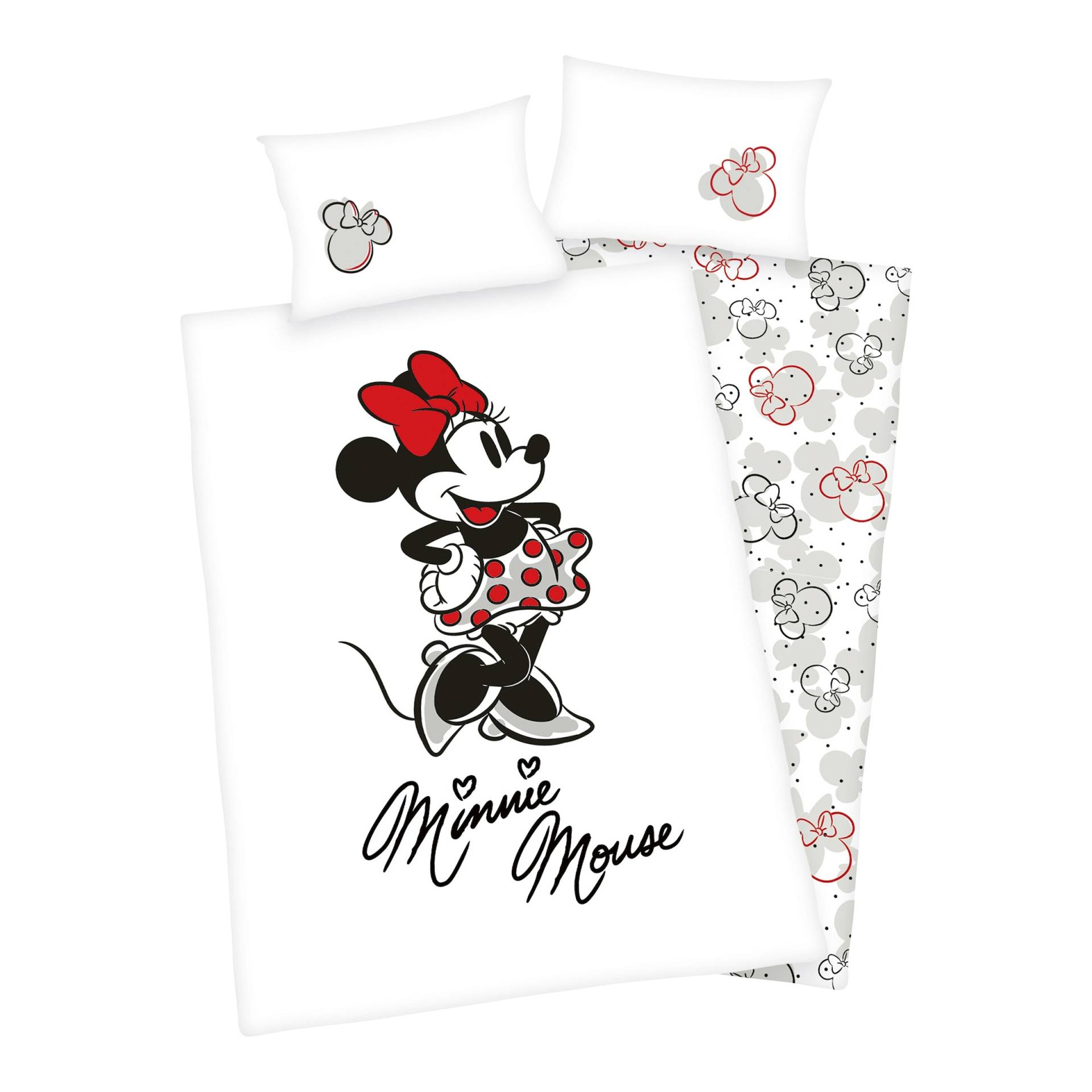 Herding Minnie Mouse Renforcé Wende-Bettwäsche Minnie Mouse 40x60 / 100/135 cm von Herding