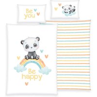 babybest®Flanell-Bettwäsche Regenbogen Panda 100 x 135cm von babybest®